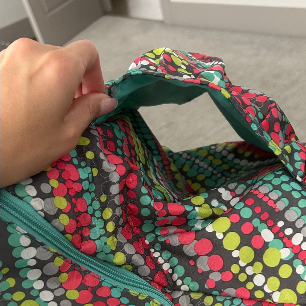 Thirty-One Teal and Multicolor Dot Tote - Picture 8 of 11